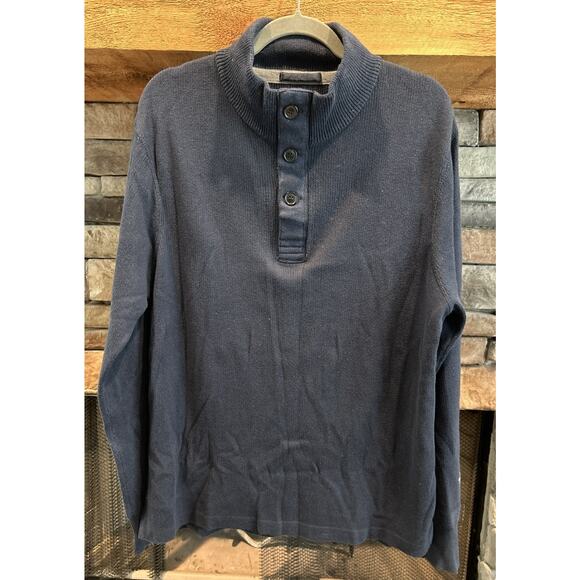 Men’s RELWEN 3 Button Navy Blue Pullover Sweater Size XXL *A8 - Picture 1 of 5